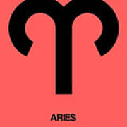 Aries Zodiac Sign Black Poster