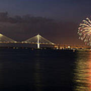 Arthur Ravenel Bridge July 4th Fireworks Poster