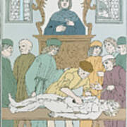 Artwork Of A 15th Century Dissection Lesson Poster