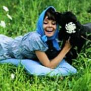 Audrey Hepburn With Her Dog Poster