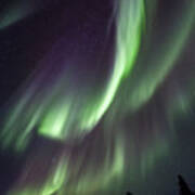 Aurora Borealis Lake Inari Lapland Poster