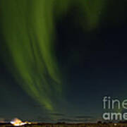 Aurora Borealis Over Iceland Poster