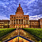 Austin Capitol At Sunset Poster