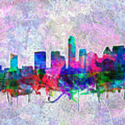 Austin Texas Skyline Watercolor 2 Poster