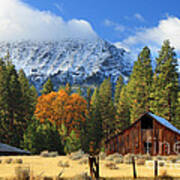 Autumn Barn At Thompson Peak Poster