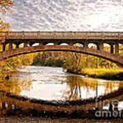 Autumn Bridge Landscape Poster