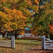 Autumn Colors Above Meetinghouse Poster
