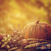 Autumn Fruit Still Life Poster