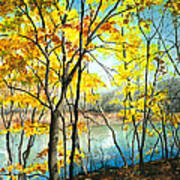 Autumn River Walk Poster