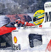 Ayrton Senna Mclaren 1991 Hungarian Gp Poster