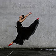 Ballerina Performing Sissone Outside Poster