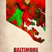 Baltimore Watercolor Map Poster