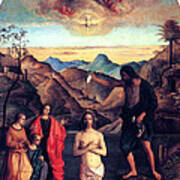 Baptism Of Christ With Saint John 1502 Giovanni Bellini Poster