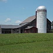 Barn And Silo In Vermont Poster