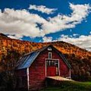 Barn On Vermont's Route 100 Poster