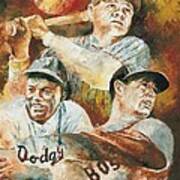 Baseball Legends Babe Ruth Jackie Robinson And Ted Williams Poster