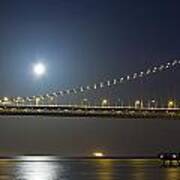 Bay Bridge Supermoon Poster