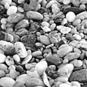 Beach Pebbles In Black And White Poster