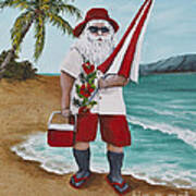 Beachen Santa Poster