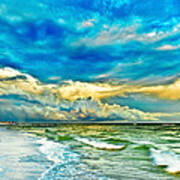 Beautiful Beach Blue Sea Poster