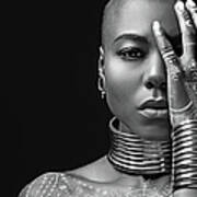 Beautiful Black Woman Wearing Jewellery Poster