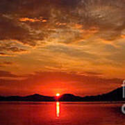 Beautiful Heaven - Crimson And Gold Sunrise Panorama Poster