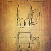 Beer Mug Patent From 1872 Poster