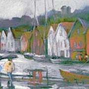 Bergen Bryggen In The Rain Poster