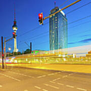 Berlin Cityscape Traffic Lights Poster