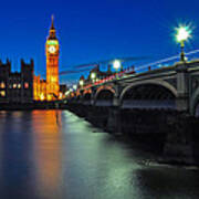 Big Ben And Westminster Bridge Poster