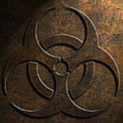Biohazard Symbol Stone Texture Poster