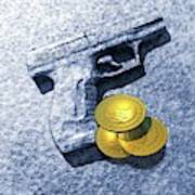 Bitcoins And Gun Poster