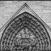 Black And White Notre Dame Architecture Poster