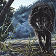 Black Wolf Hunting Poster