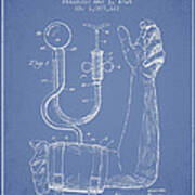 Blood Pressure Cuff Patent From 1914 -light Blue Poster
