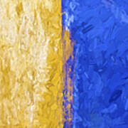 Blue And Yellow Abstract Poster