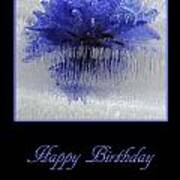 Blue Flower In Ice Poster