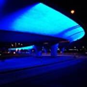Blue Lights Under A Bridge In Jbr/marina Poster