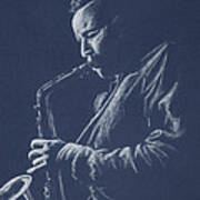 Blue Sax Poster