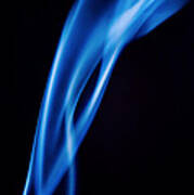 Blue Smoke  Abstract Poster
