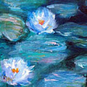 Blue Water Lilies Poster