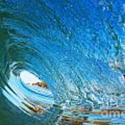 Blue Wave Curl Poster