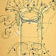 Brain Vestibular Sensor Connections By Cajal 1899 Poster