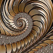 Bronze Scrolls Abstract Poster