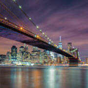 Brooklyn Bridge At Night Poster