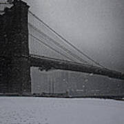 Brooklyn Bridge Blizzard Poster