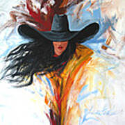 Brushstroke Cowgirl Poster