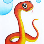Bubbly Baby Snake Poster