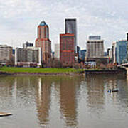 Buildings At The Waterfront, Willamette Poster