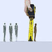 Business People Being Measured By Large Poster